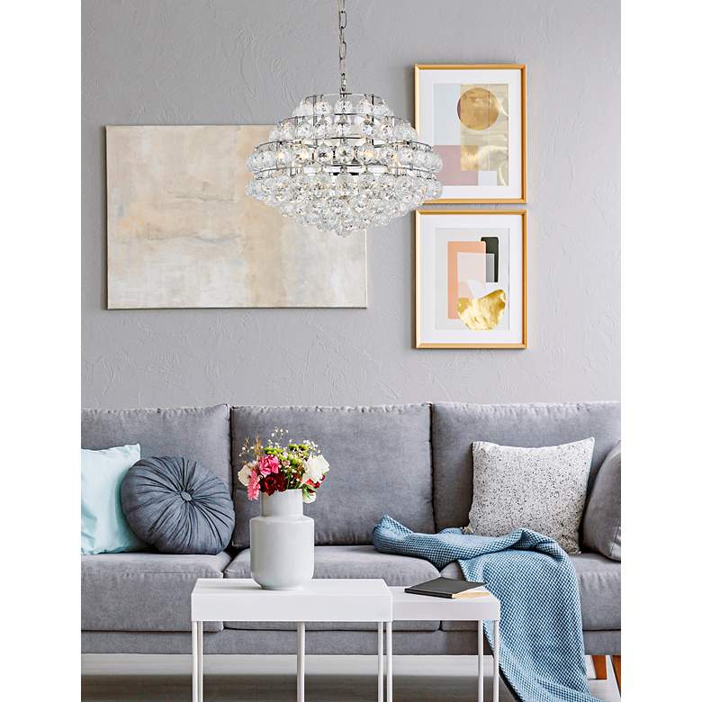 Image 2 Savannah 18" Wide Chrome and Crystal Pendant Light more views