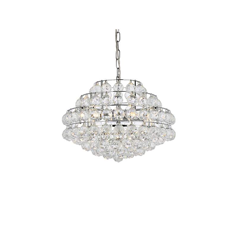 Image 3 Savannah 18" Wide Chrome and Crystal Pendant Light more views