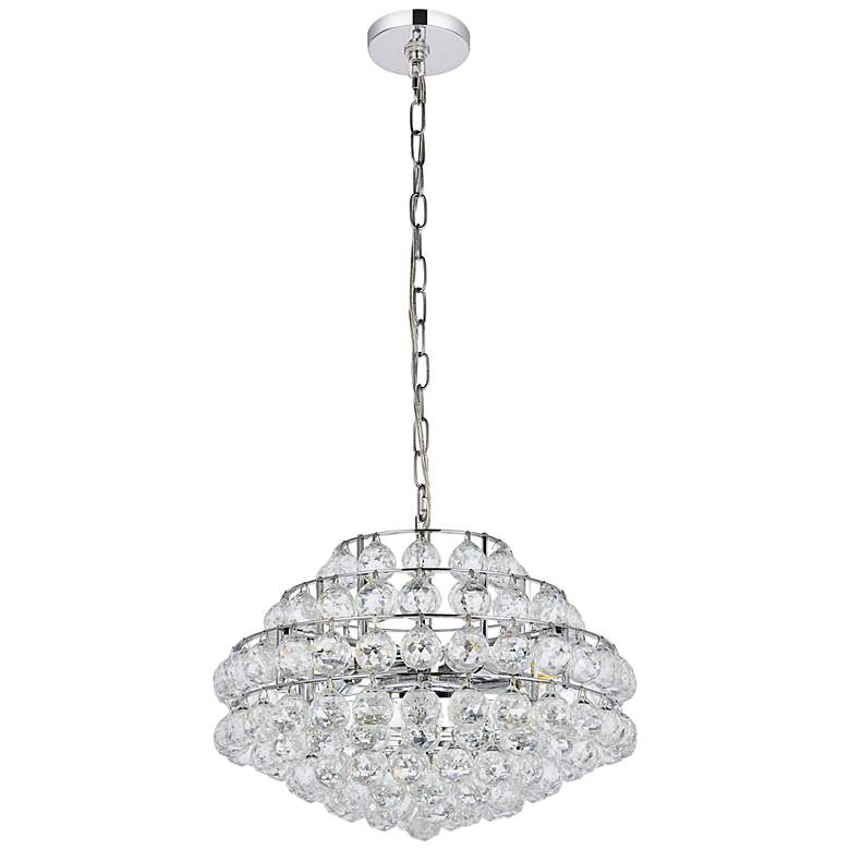 Image 7 Savannah 18" Wide Chrome and Crystal Pendant Light more views