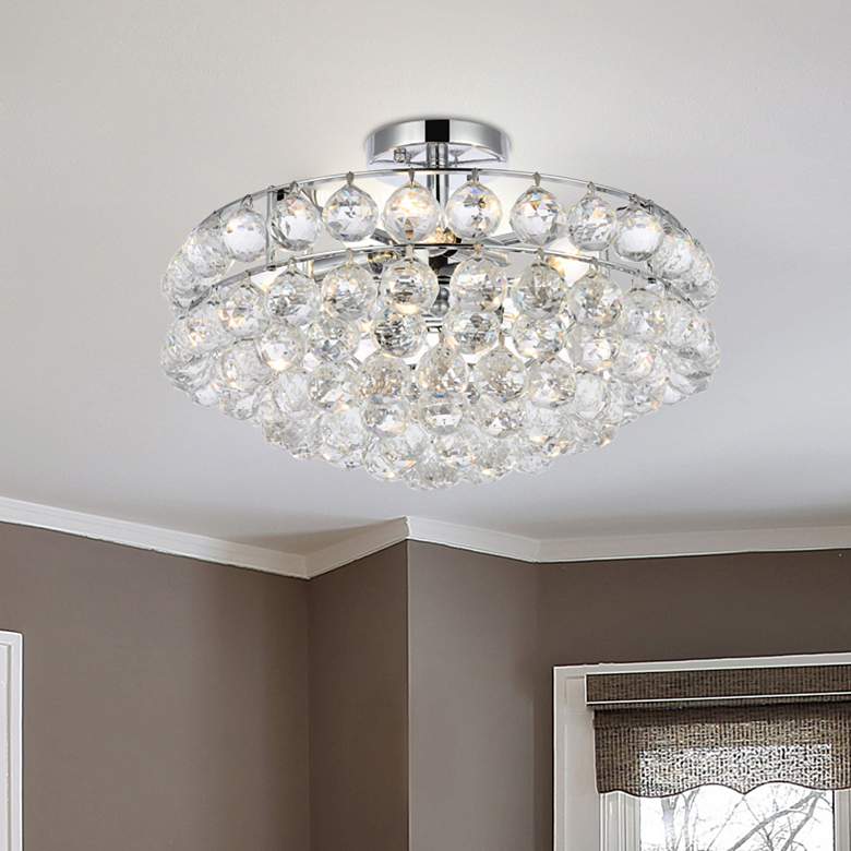 Image 1 Savannah 18" Wide Chrome Ceiling Light