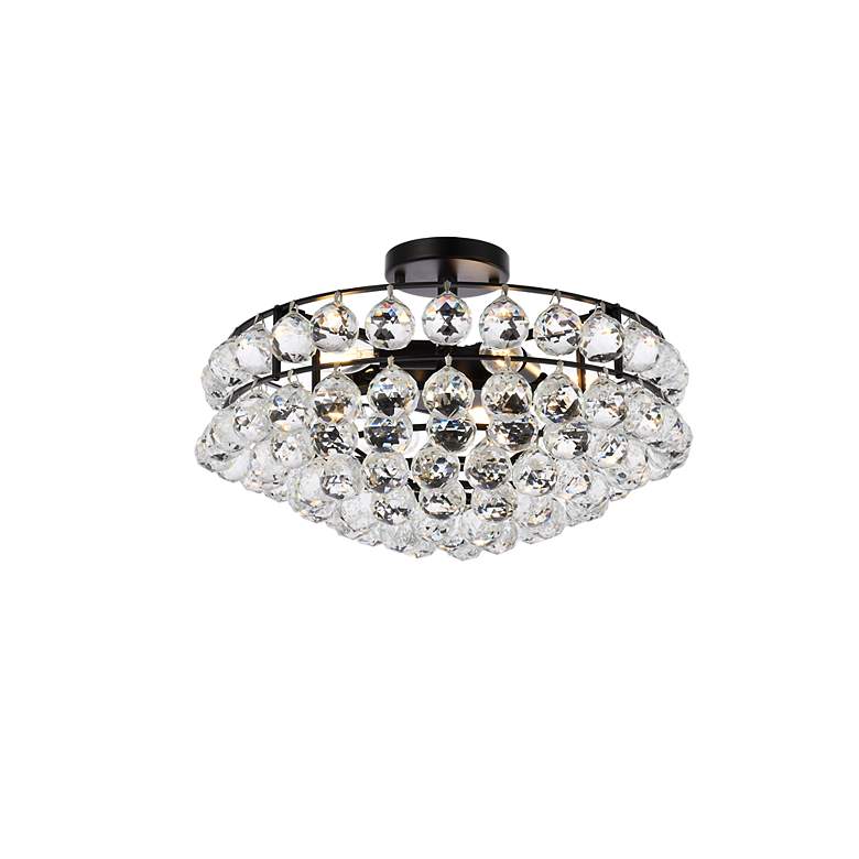Image 5 Savannah 18"W Black and Clear Crystal 5-Light Ceiling Light more views