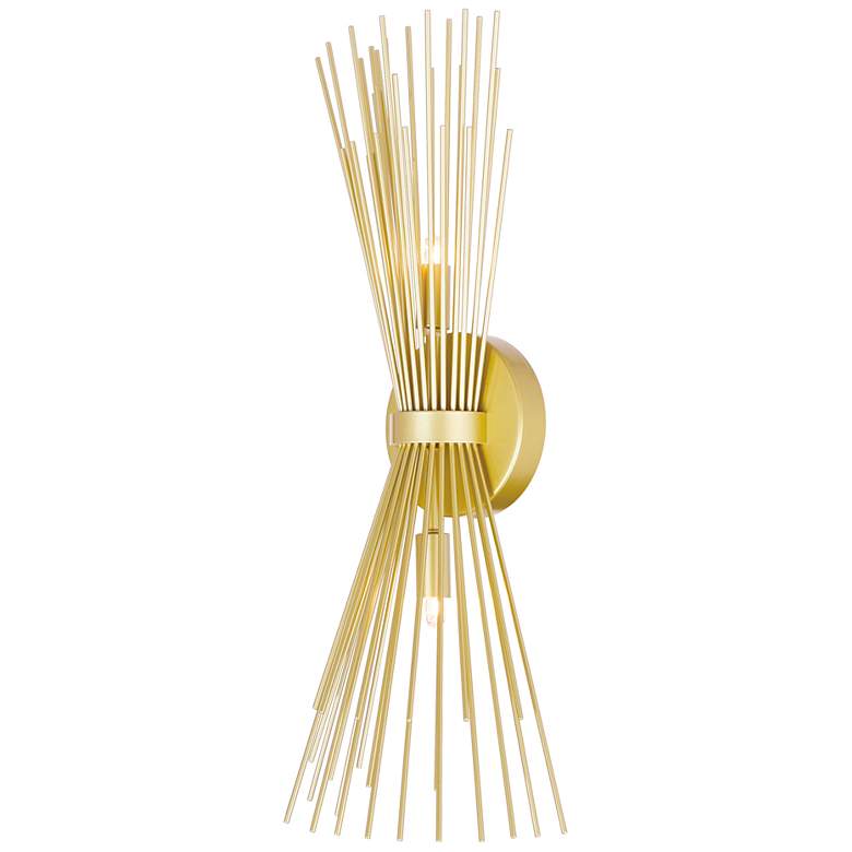 Image 2 Savannah 20" High Gold Leaf 2-Light Wall Sconce more views