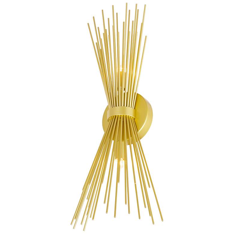 Image 5 Savannah 20" High Gold Leaf 2-Light Wall Sconce more views