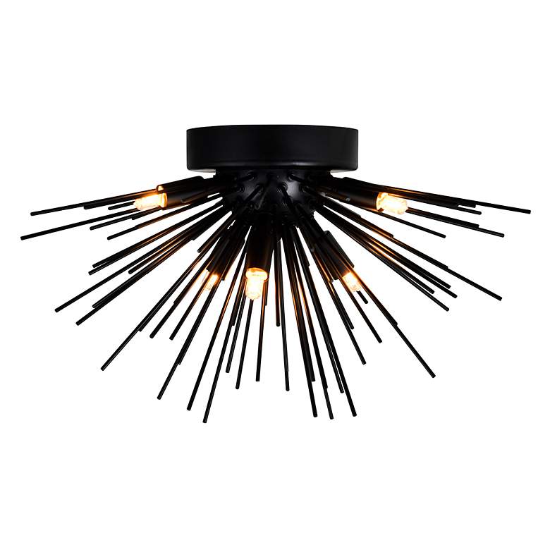 Image 1 Savannah 20" Wide Black 6-Light Ceiling Light