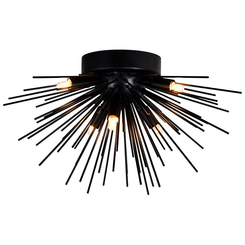 Image 2 Savannah 20" Wide Black 6-Light Ceiling Light more views