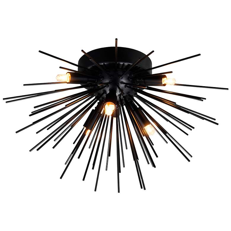 Image 4 Savannah 20" Wide Black 6-Light Ceiling Light more views