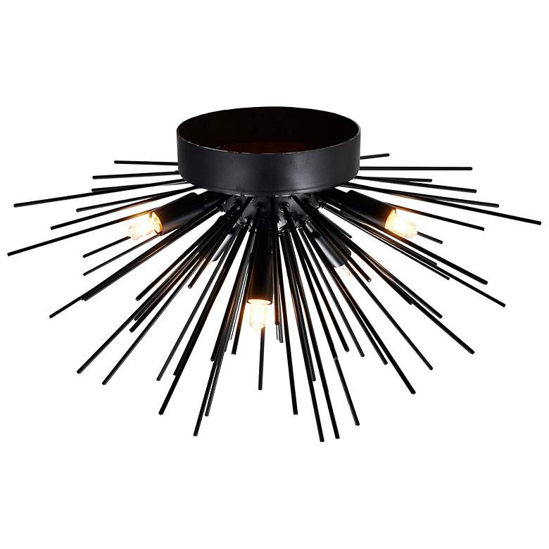 Image 5 Savannah 20" Wide Black 6-Light Ceiling Light more views