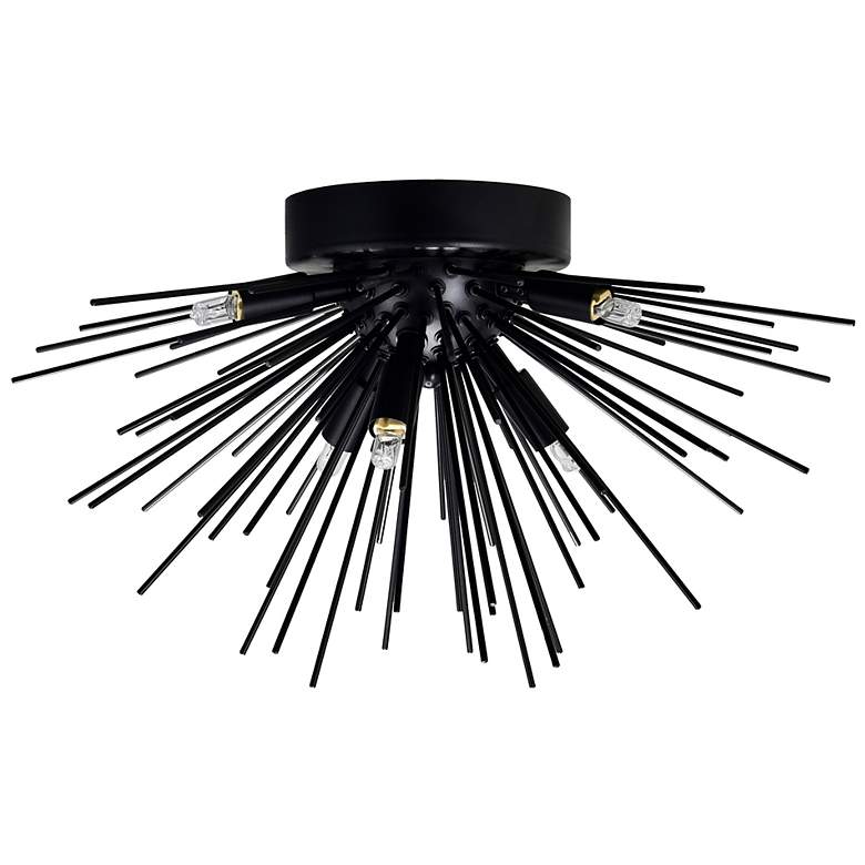 Image 7 Savannah 20" Wide Black 6-Light Ceiling Light more views