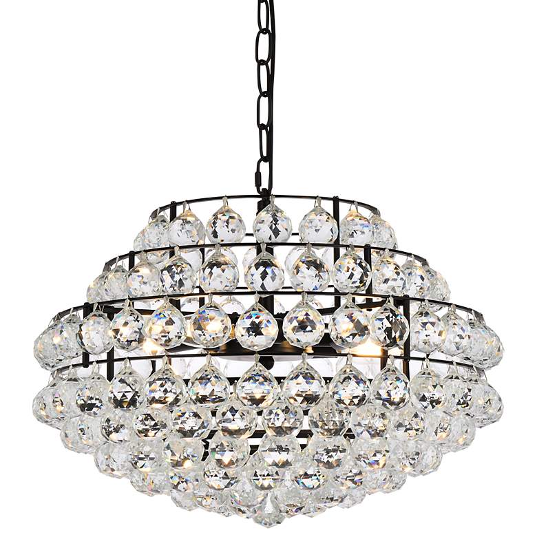 Image 3 Savannah 20" Wide Black and Crystal Pendant Light