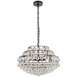 Savannah 20" Wide Black and Crystal Pendant Light