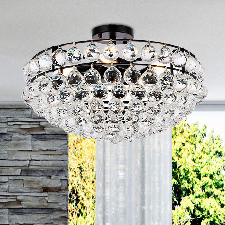 Image 2 Savannah 20" Wide Black Ceiling Light