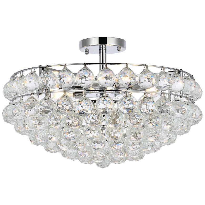 Image 2 Savannah 20" Wide Black with Crystal Ceiling Light