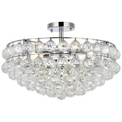 Savannah 20" Wide Black with Crystal Ceiling Light