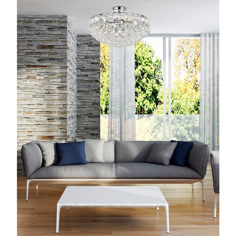 Image 3 Savannah 20" Wide Black with Crystal Ceiling Light more views