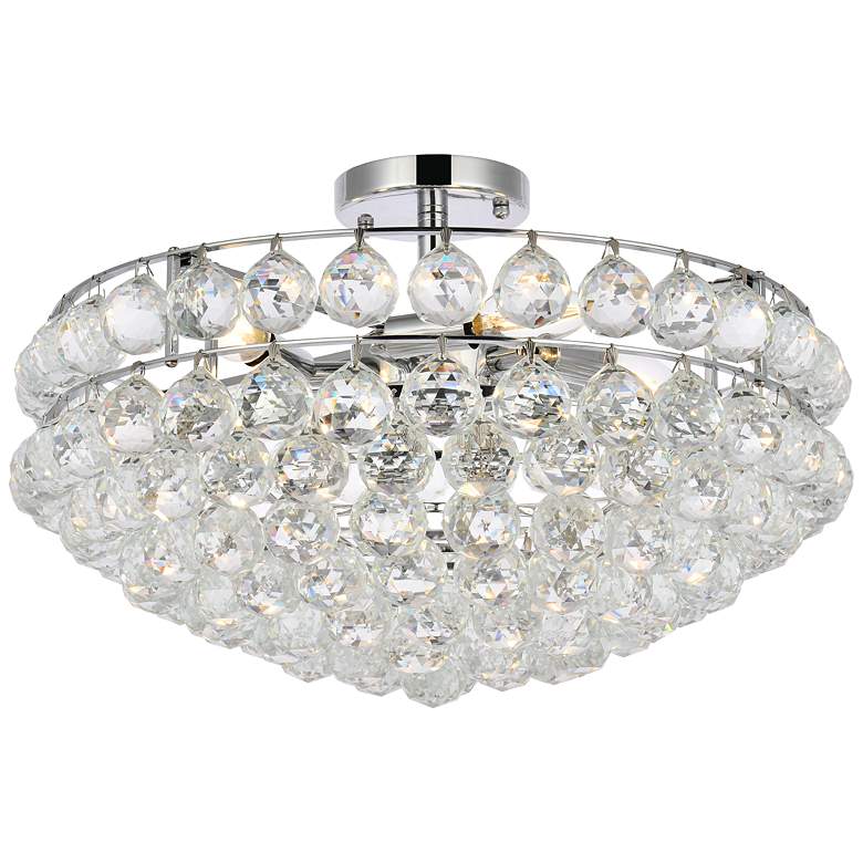 Image 4 Savannah 20" Wide Black with Crystal Ceiling Light more views