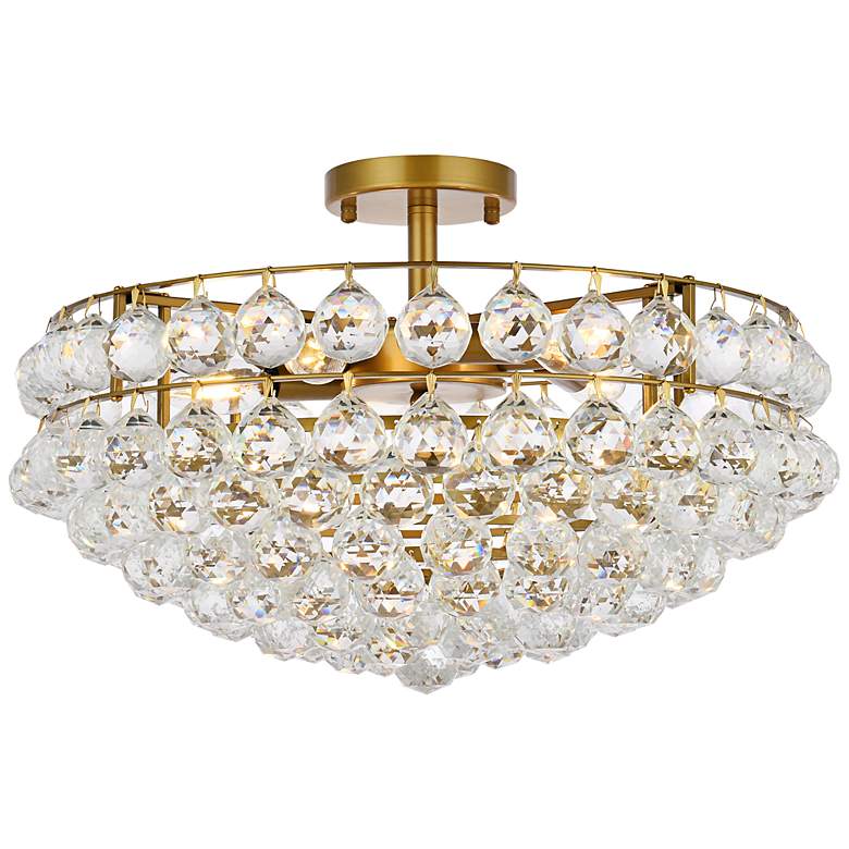 Image 3 Savannah 20" Wide Brass 5-Light Ceiling Light