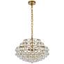 3_Savannah 20" Wide Brass Clear Crystal 5-Light Pendant