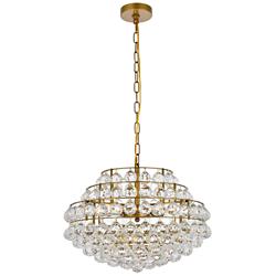 Savannah 20" Wide Brass Clear Crystal 5-Light Pendant