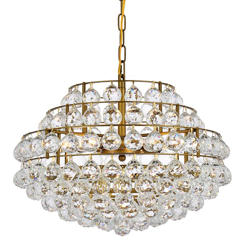 Image 5 Savannah 20" Wide Brass Clear Crystal 5-Light Pendant more views