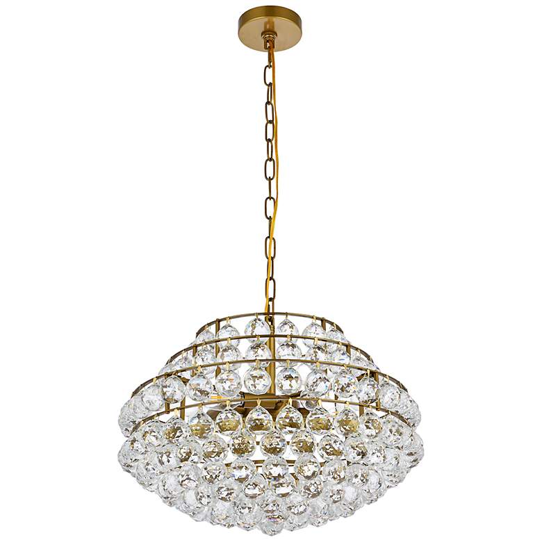 Image 6 Savannah 20" Wide Brass Clear Crystal 5-Light Pendant more views