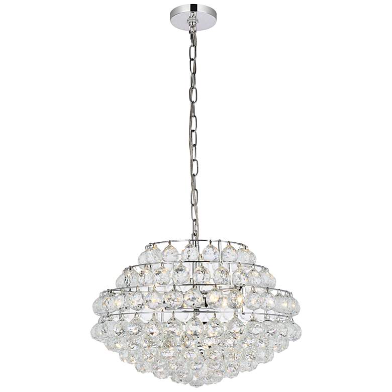 Image 2 Savannah 20" Wide Chrome and Crystal Pendant Light