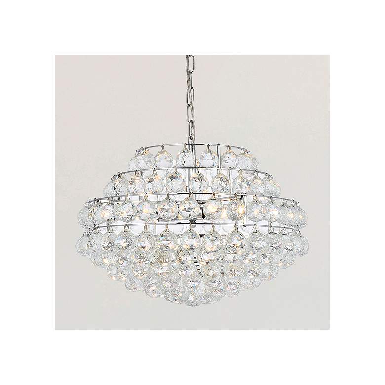 Image 1 Savannah 20" Wide Chrome and Crystal Pendant Light