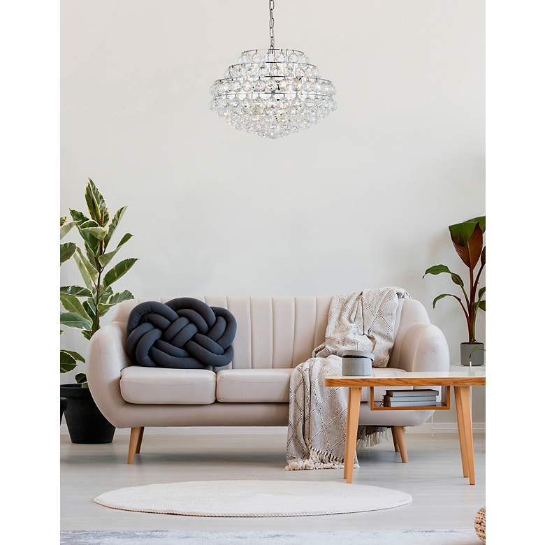 Image 3 Savannah 20" Wide Chrome and Crystal Pendant Light more views