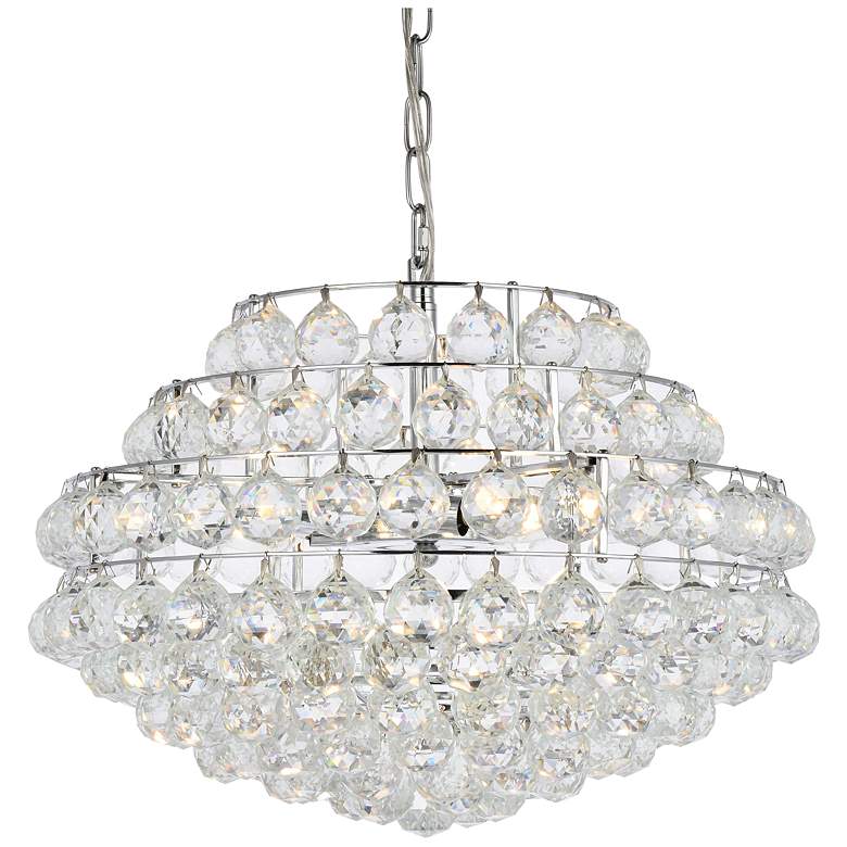 Image 4 Savannah 20" Wide Chrome and Crystal Pendant Light more views