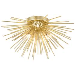 Savannah 20" Wide Gold Leaf 6-Light Ceiling Light