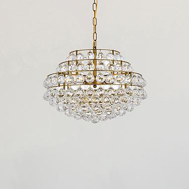 Savannah 20" Wide Brass Clear Crystal 5-Light Pendant