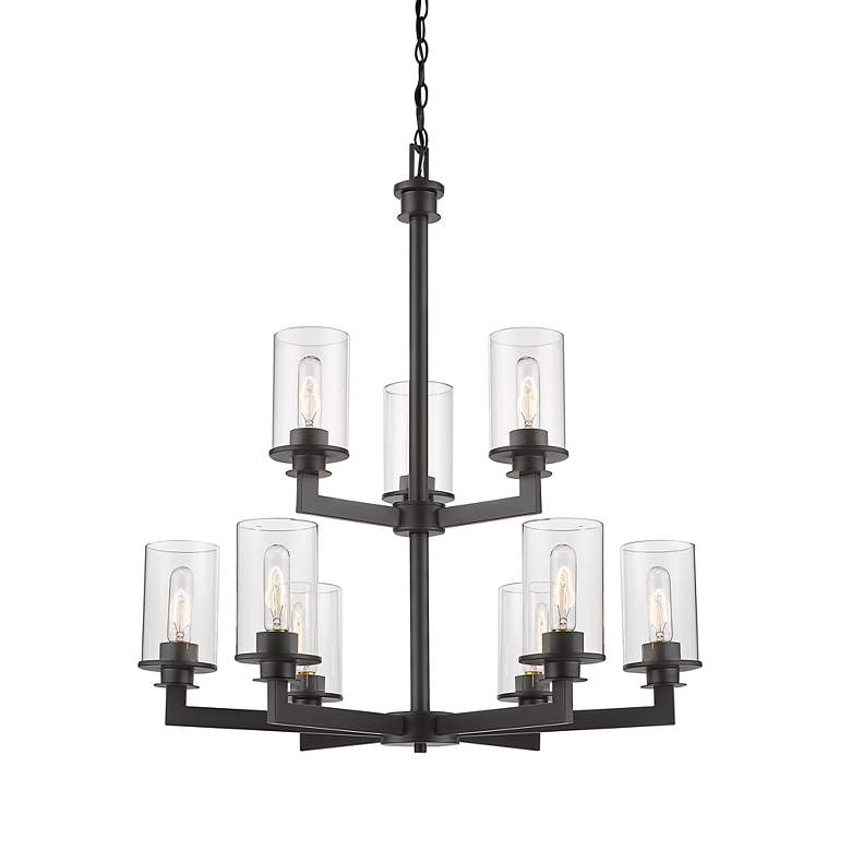 Image 3 Savannah 29" Wide Bronze 9-Light Chandelier