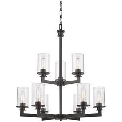 Savannah 29" Wide Bronze 9-Light Chandelier