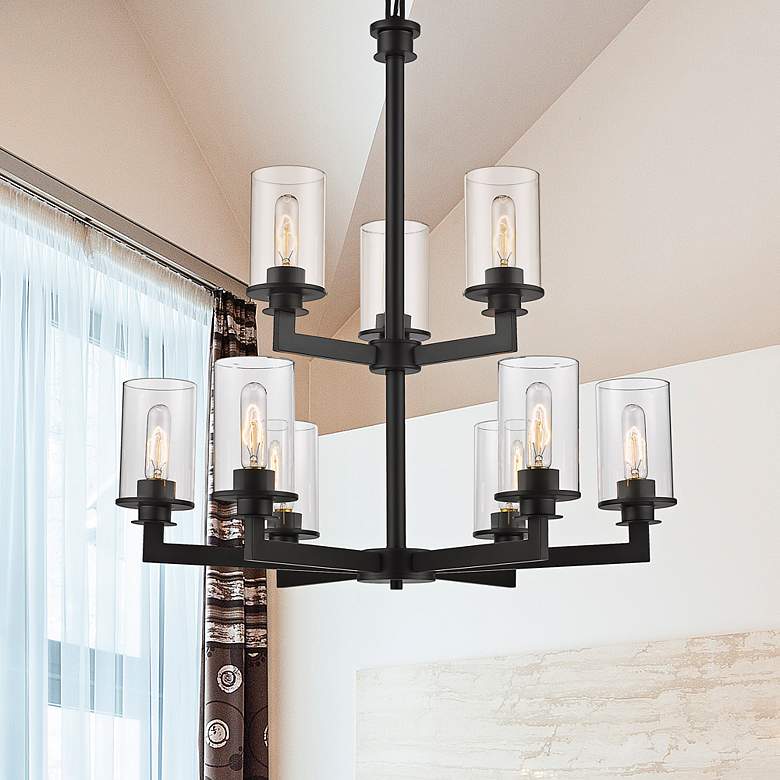 Image 2 Savannah 29" Wide Bronze 9-Light Chandelier