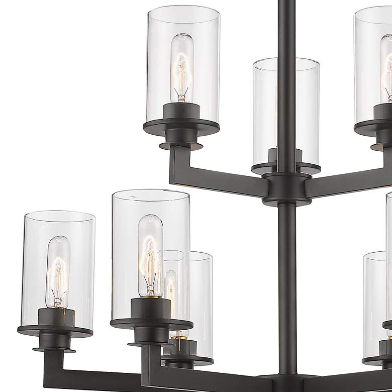 Image 4 Savannah 29" Wide Bronze 9-Light Chandelier more views