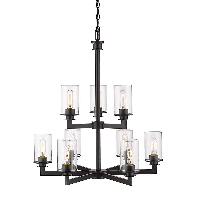 Image 7 Savannah 29" Wide Bronze 9-Light Chandelier more views