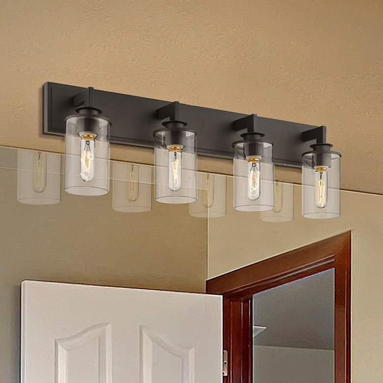 Image 1 Savannah 31 1/2" Wide Bronze 4-Light Vanity Bath Light