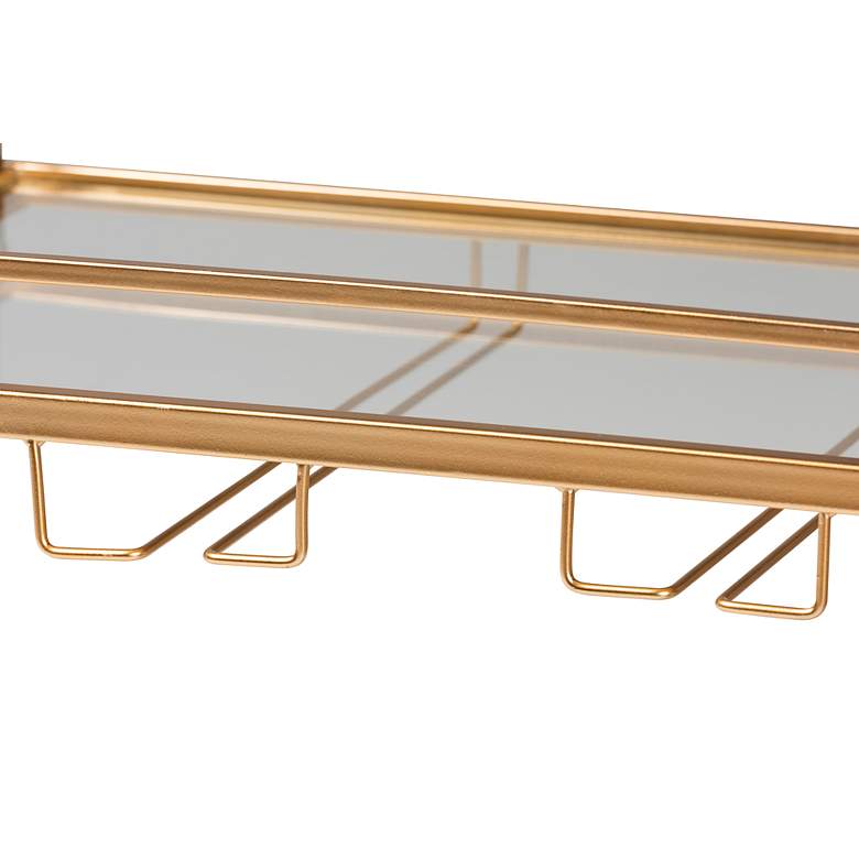 Image 6 Savannah 32 3/4" Wide Gold Metal 2-Shelf Wine Cart more views