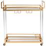 7_Savannah 32 3/4" Wide Gold Metal 2-Shelf Wine Cart more views