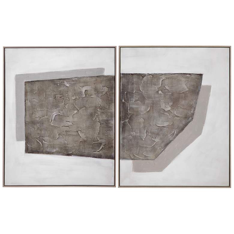 Image 1 Savannah 33" x 41" Gray Framed Canvas Set of 2