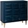 Savannah 36" Wide Navy Gloss Wood 3-Drawer Accent Chest