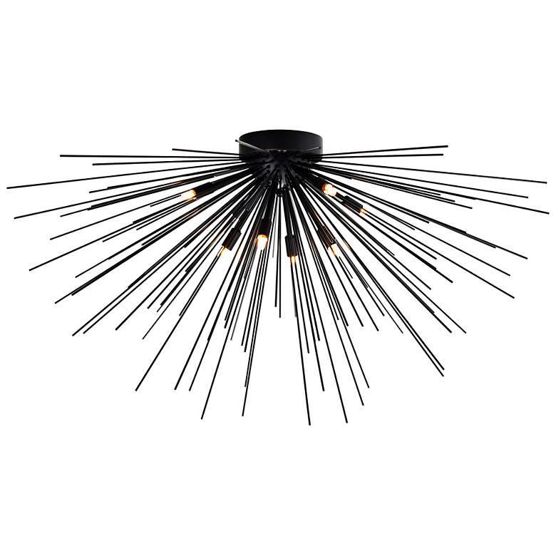 Image 1 Savannah 40" Wide Black 8-Light Ceiling Light