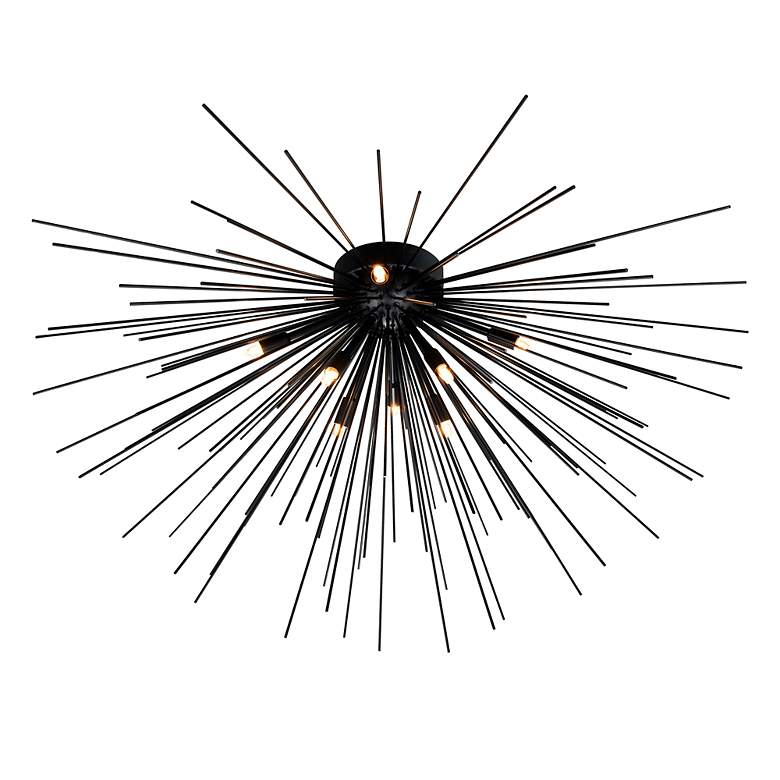 Image 2 Savannah 40" Wide Black 8-Light Ceiling Light more views