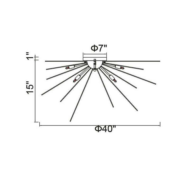Image 6 Savannah 40" Wide Black 8-Light Ceiling Light more views