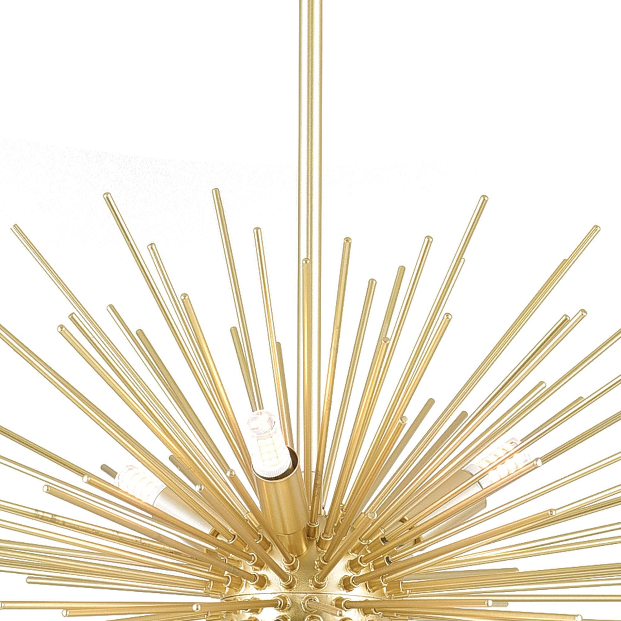 Image 4 Savannah 6 Light 16in Gold Leaf Chandelier more views