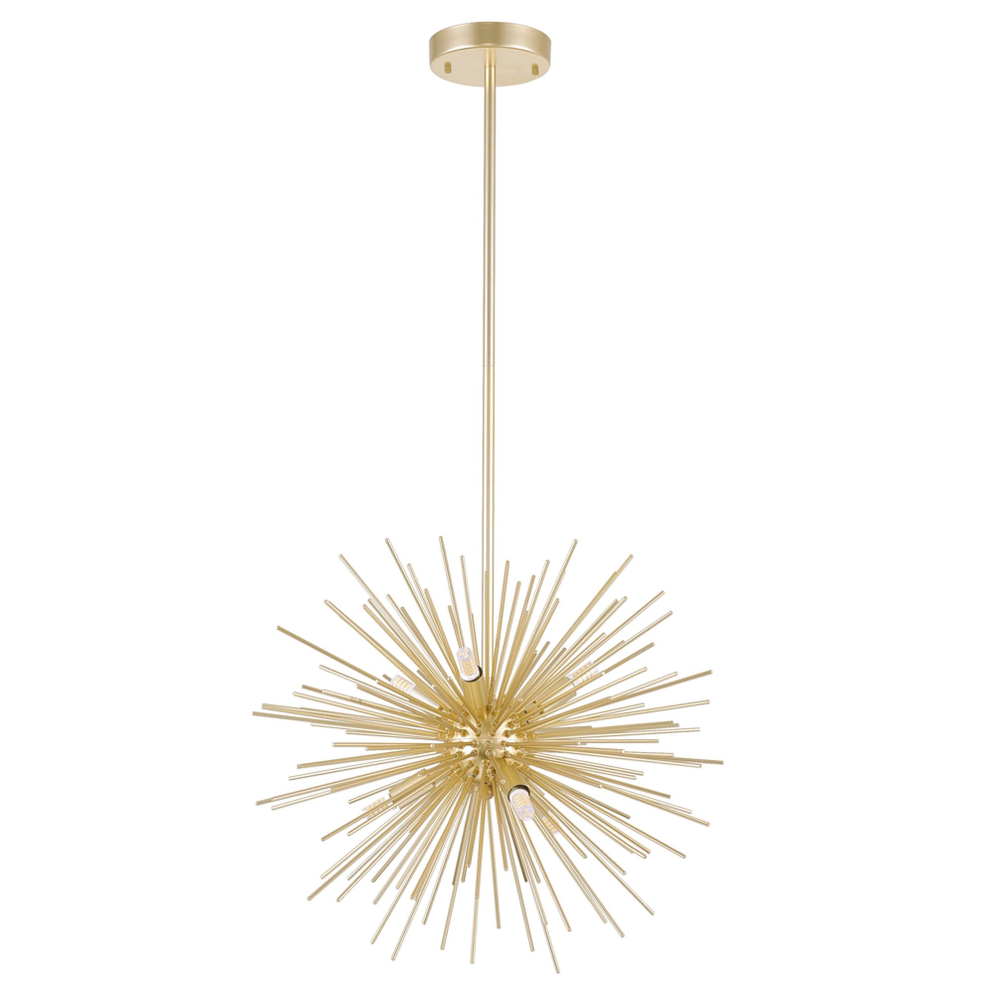 Image 6 Savannah 6 Light 16in Gold Leaf Chandelier more views