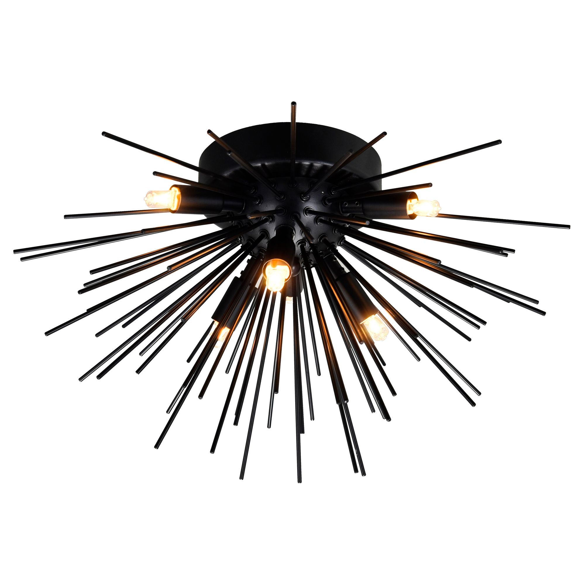 Image 4 Savannah 6 Light 20in Black Flush Mount more views