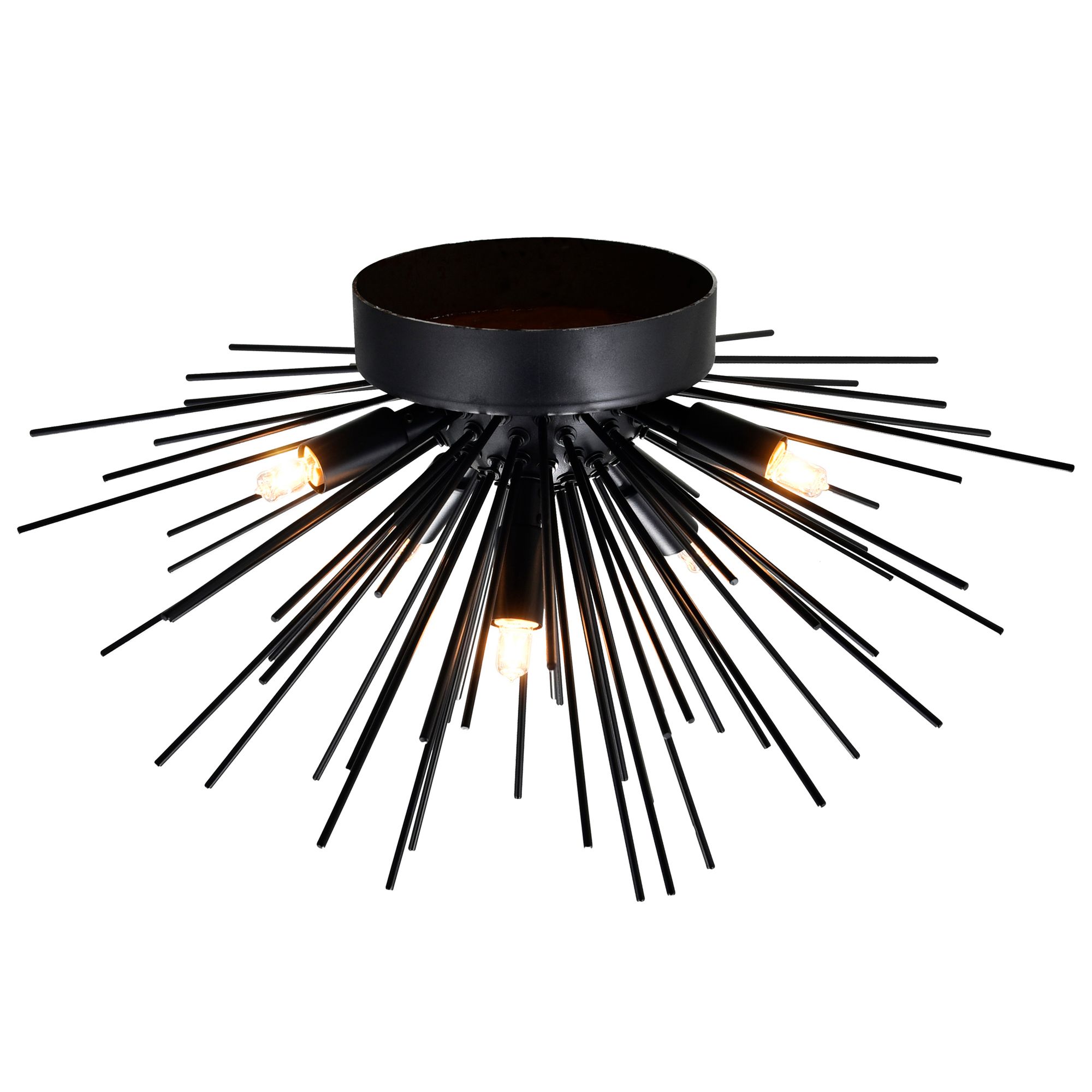 Image 5 Savannah 6 Light 20in Black Flush Mount more views