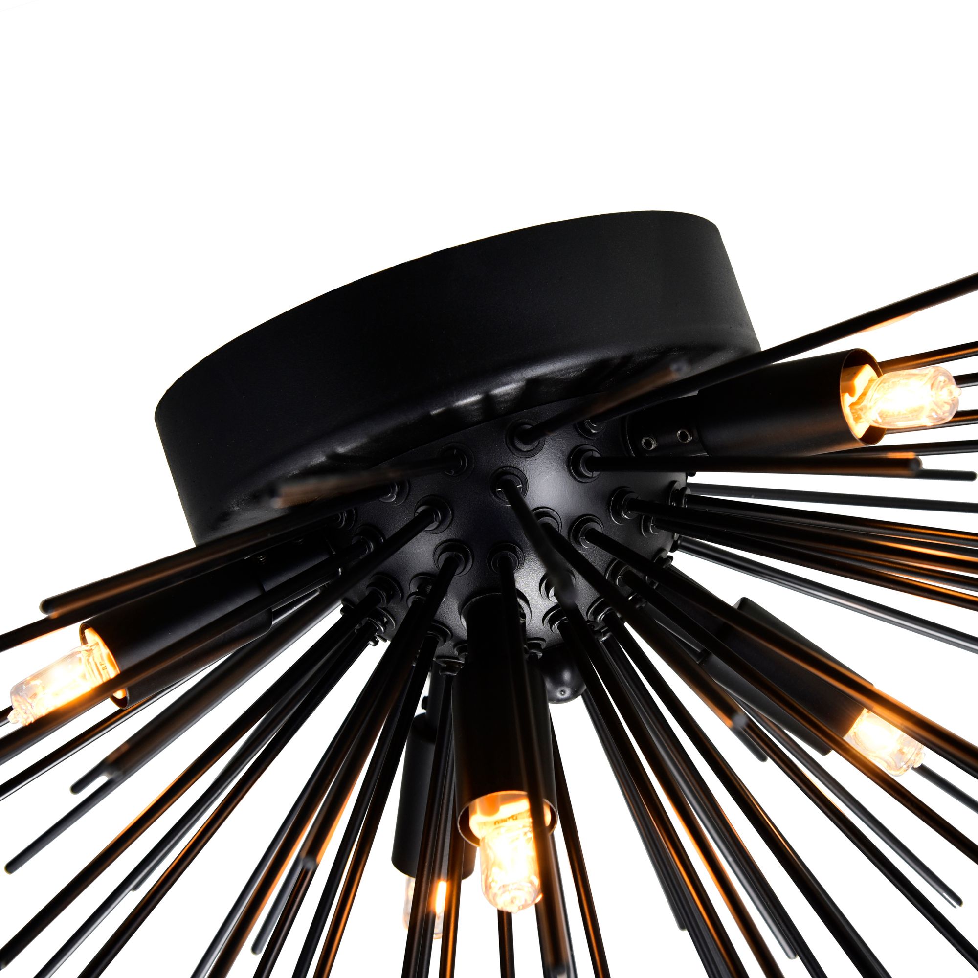 Image 6 Savannah 6 Light 20in Black Flush Mount more views