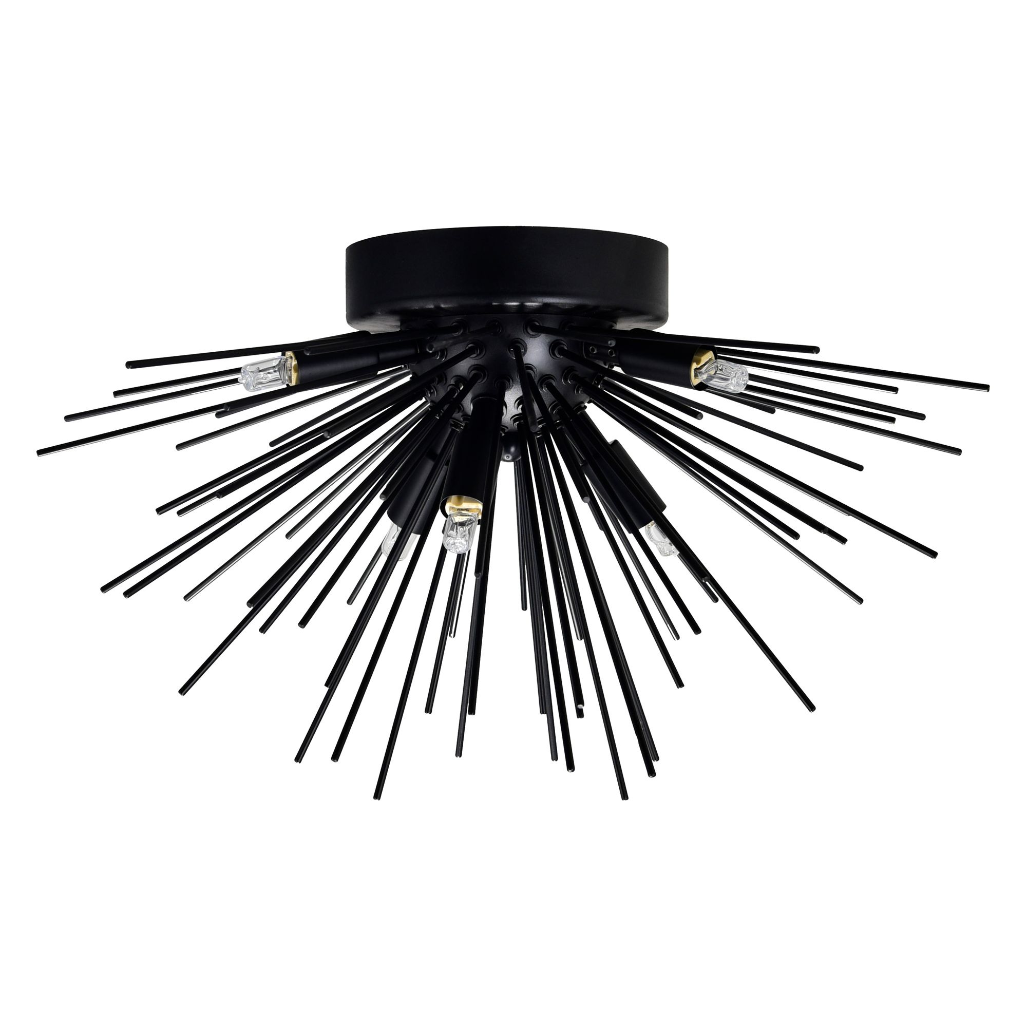 Image 7 Savannah 6 Light 20in Black Flush Mount more views