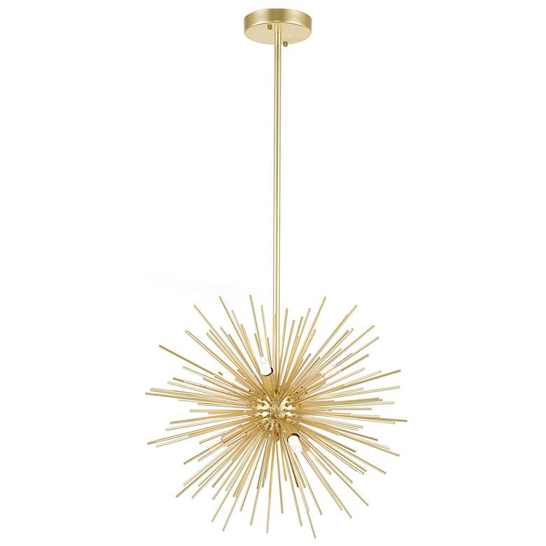 Image 1 Savannah 6 Light Chandelier With Gold Leaf Finish